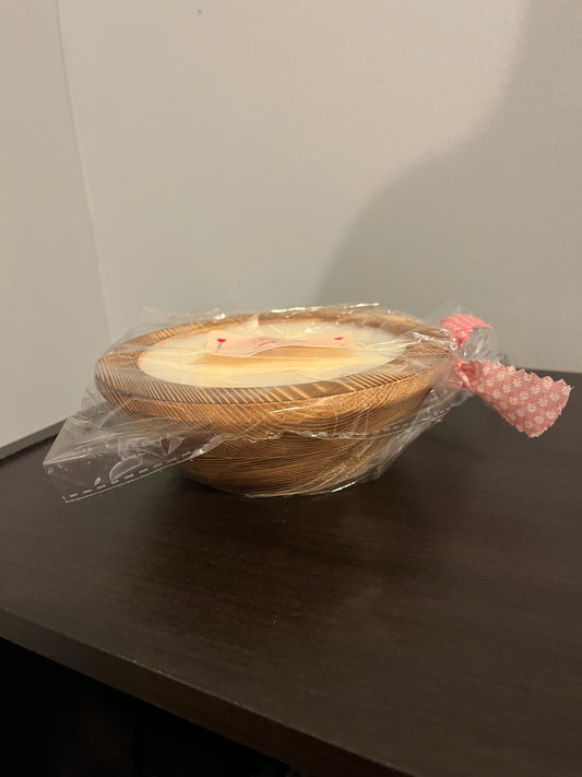 8 oz Round Wooden Bowl Candle