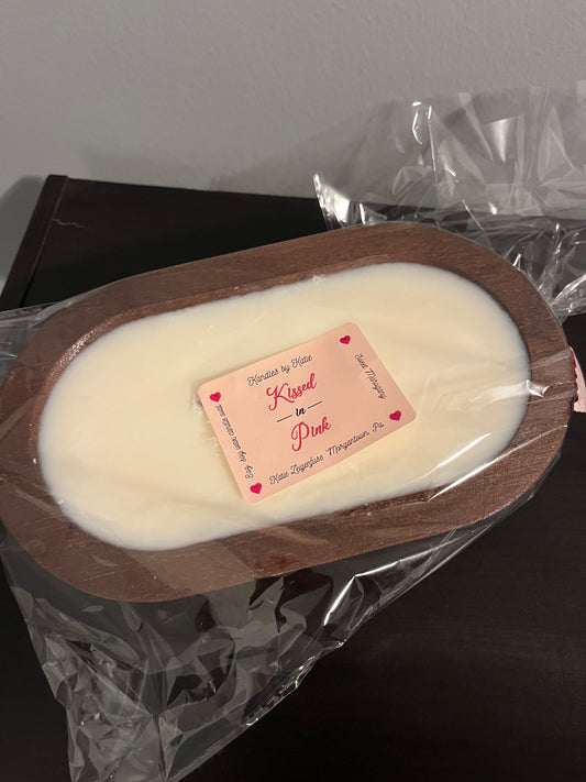 8oz Wooden Oval Candle
